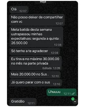 Print de resultado de médico mentorado pela MedConectt