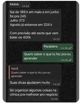 Print de resultado de médico mentorado pela MedConectt